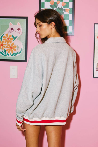 GEORGIA 'GEORGIA' Stripe Elastic Banded Sweatshirt