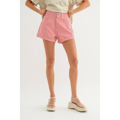 STRIPED DENIM SHORTS / WL24-9858
