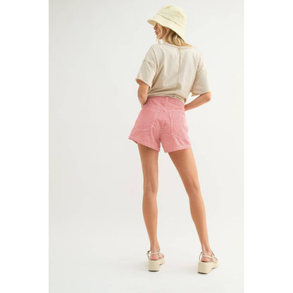 STRIPED DENIM SHORTS / WL24-9858