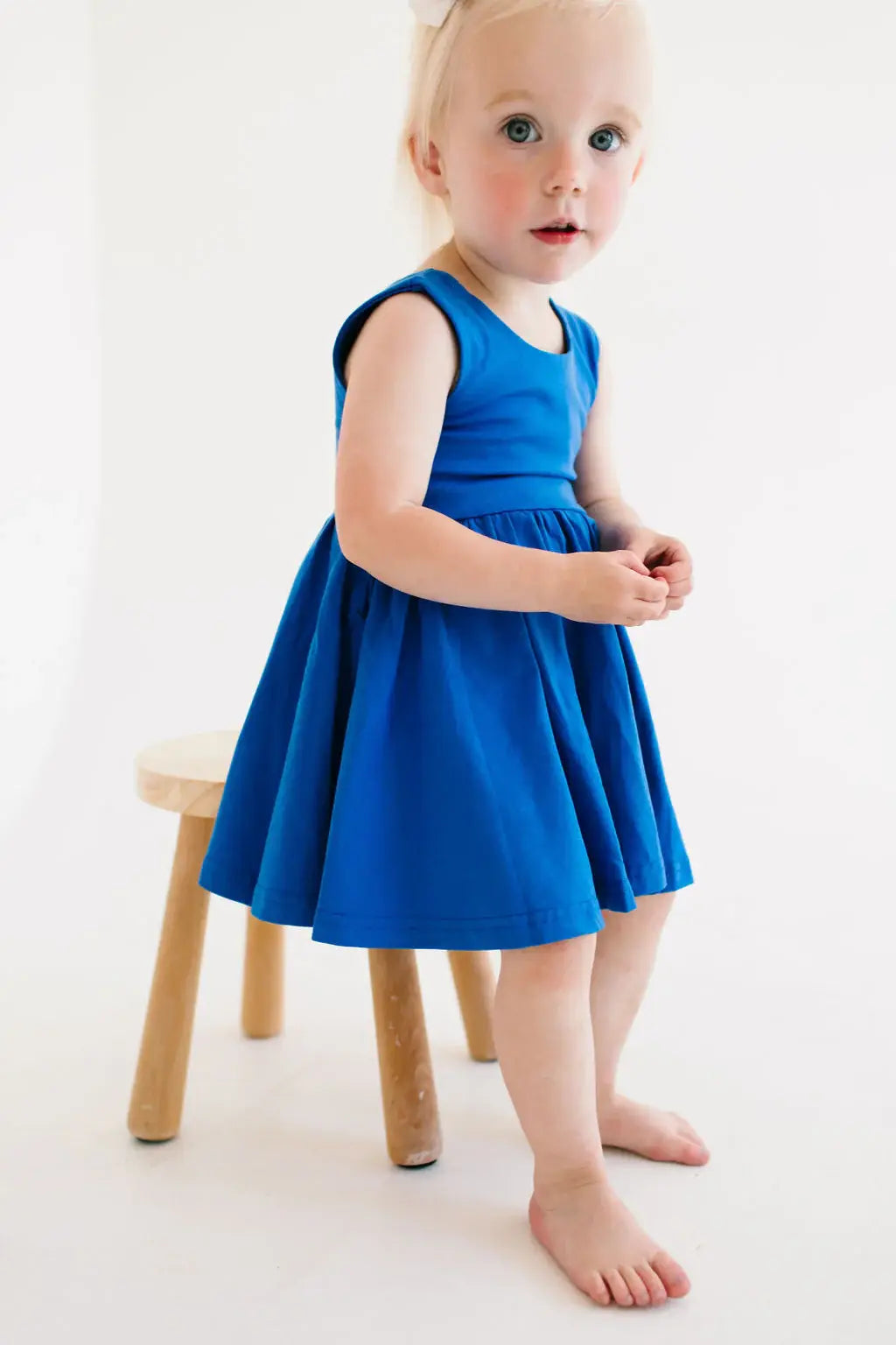 Tank Dress in Deep Sea | girls Pocket twirl Dress
