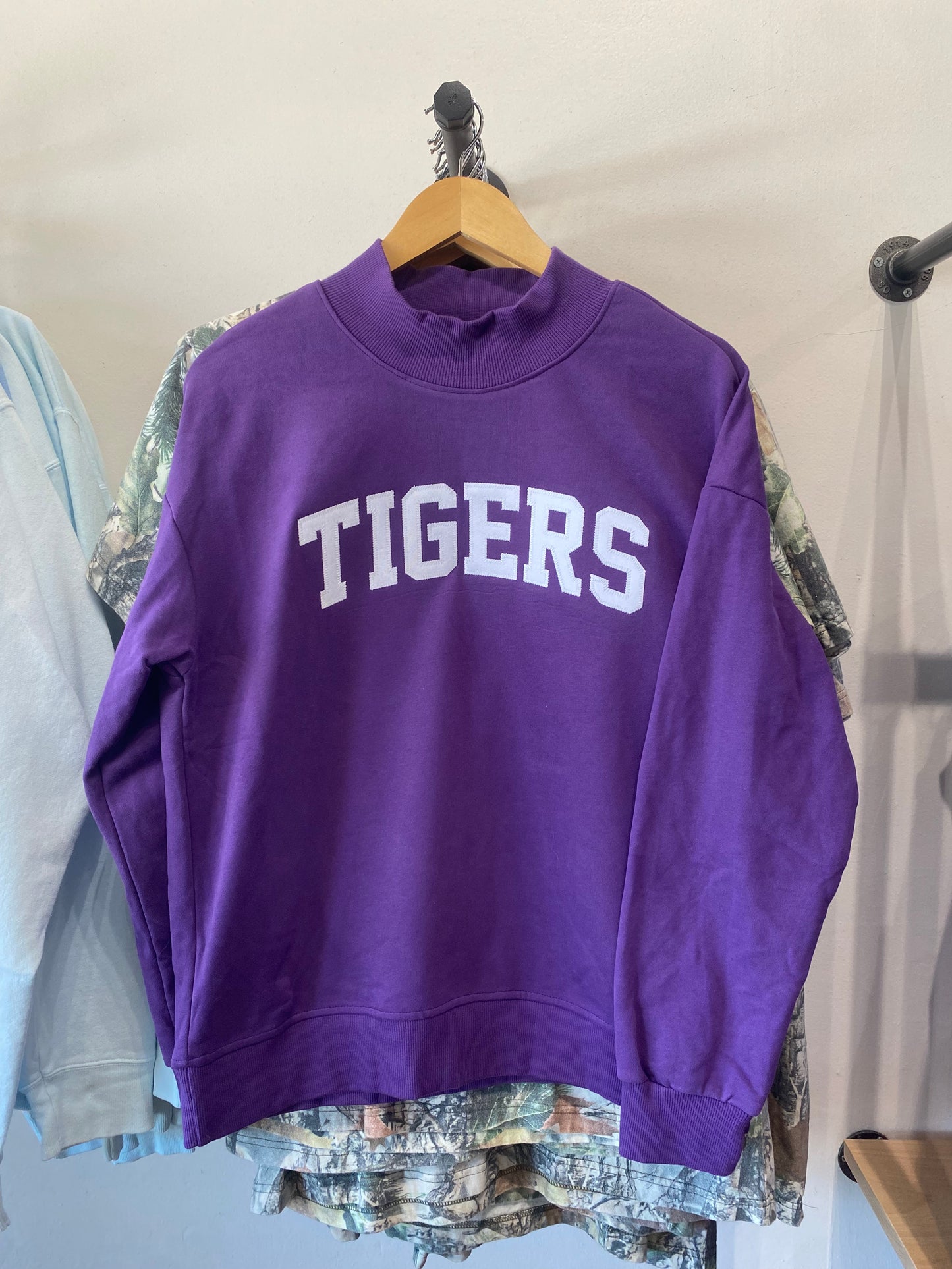 TIGERS purple mockneck