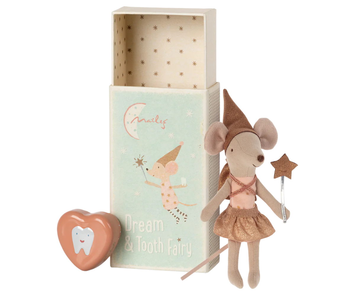 Tooth fairy mouse in matchbox- Rose