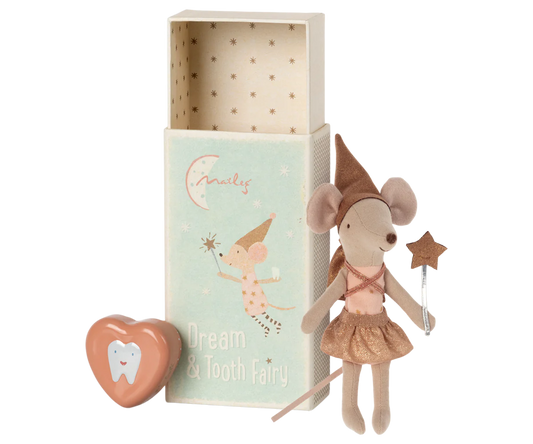 Tooth fairy mouse in matchbox- Rose