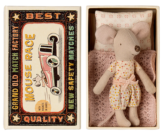 Little sister mouse in matchbox