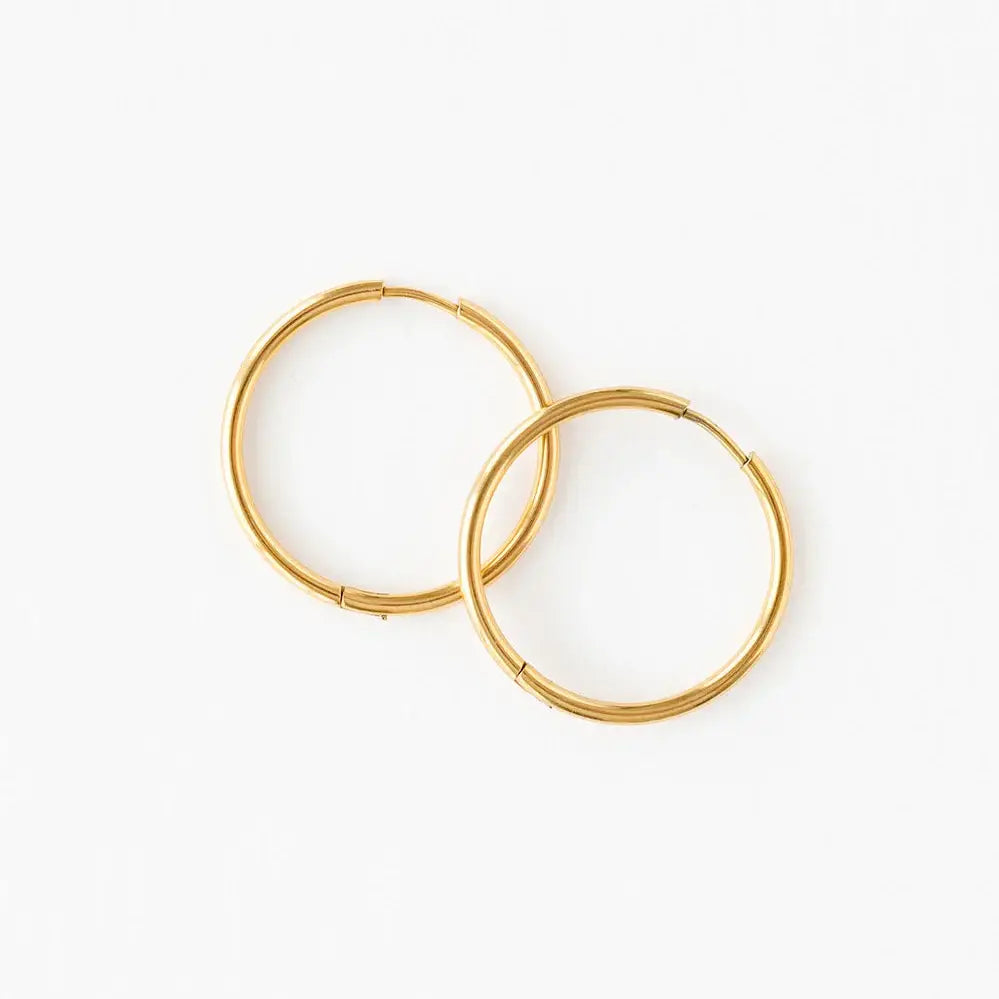 Endless Hoop Thin Gold Earrings - Hypoallergenic, Girl Gift