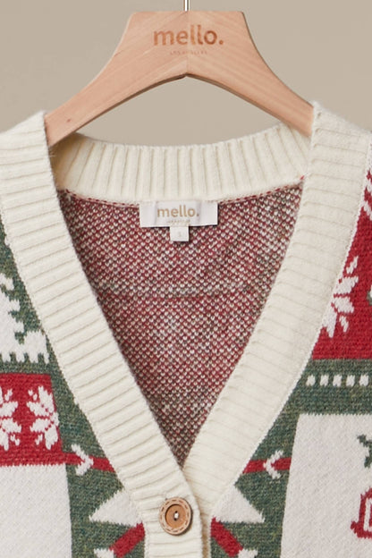 Christmas Pattern Knit Cardigan