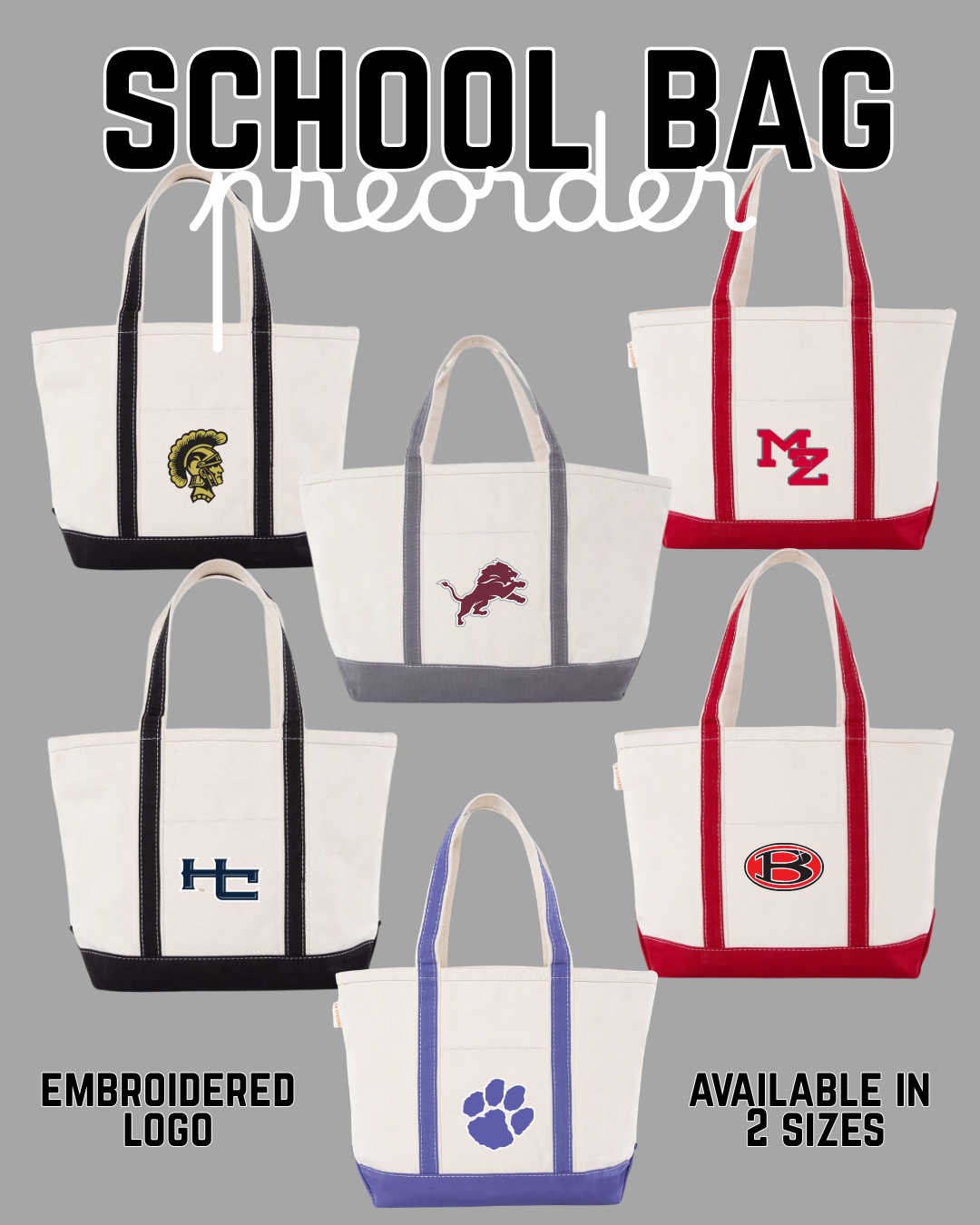 CUSTOM SCHOOL TOTE BAG preorder