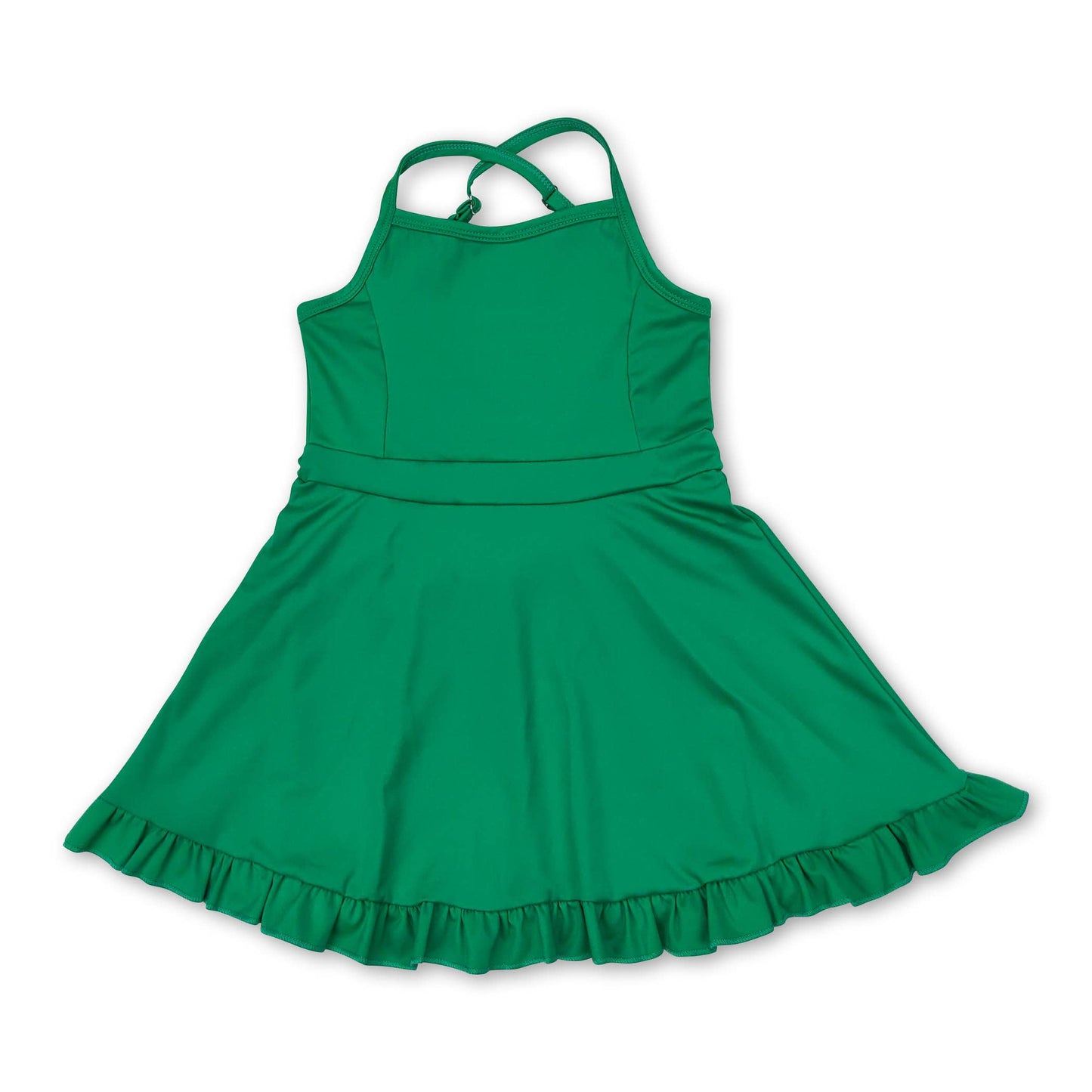 Blue straps ruffle baby girls summer active wear
