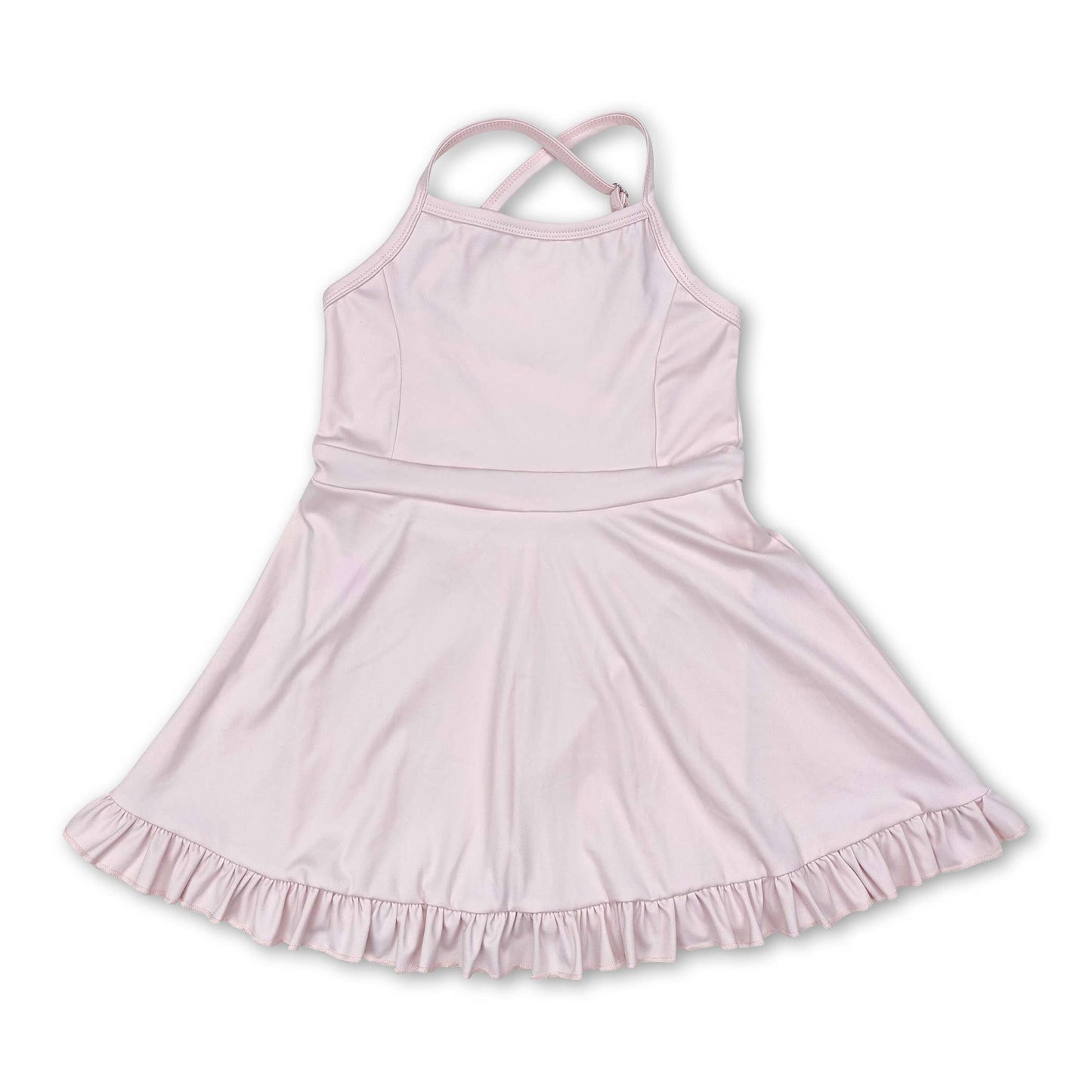 Blue straps ruffle baby girls summer active wear