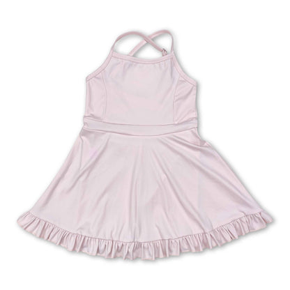 Blue straps ruffle baby girls summer active wear