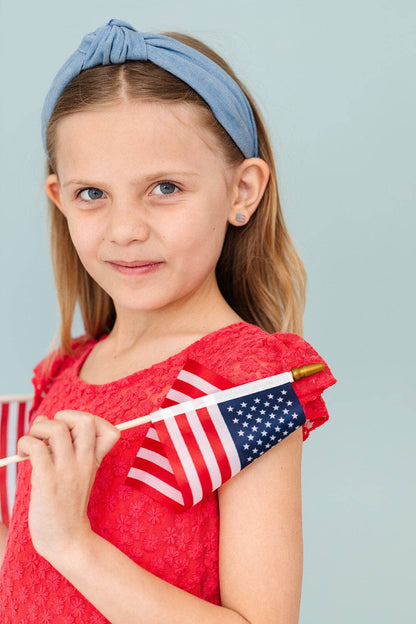 American Flag  Stud Earrings - Hypoallergenic, Flat Back
