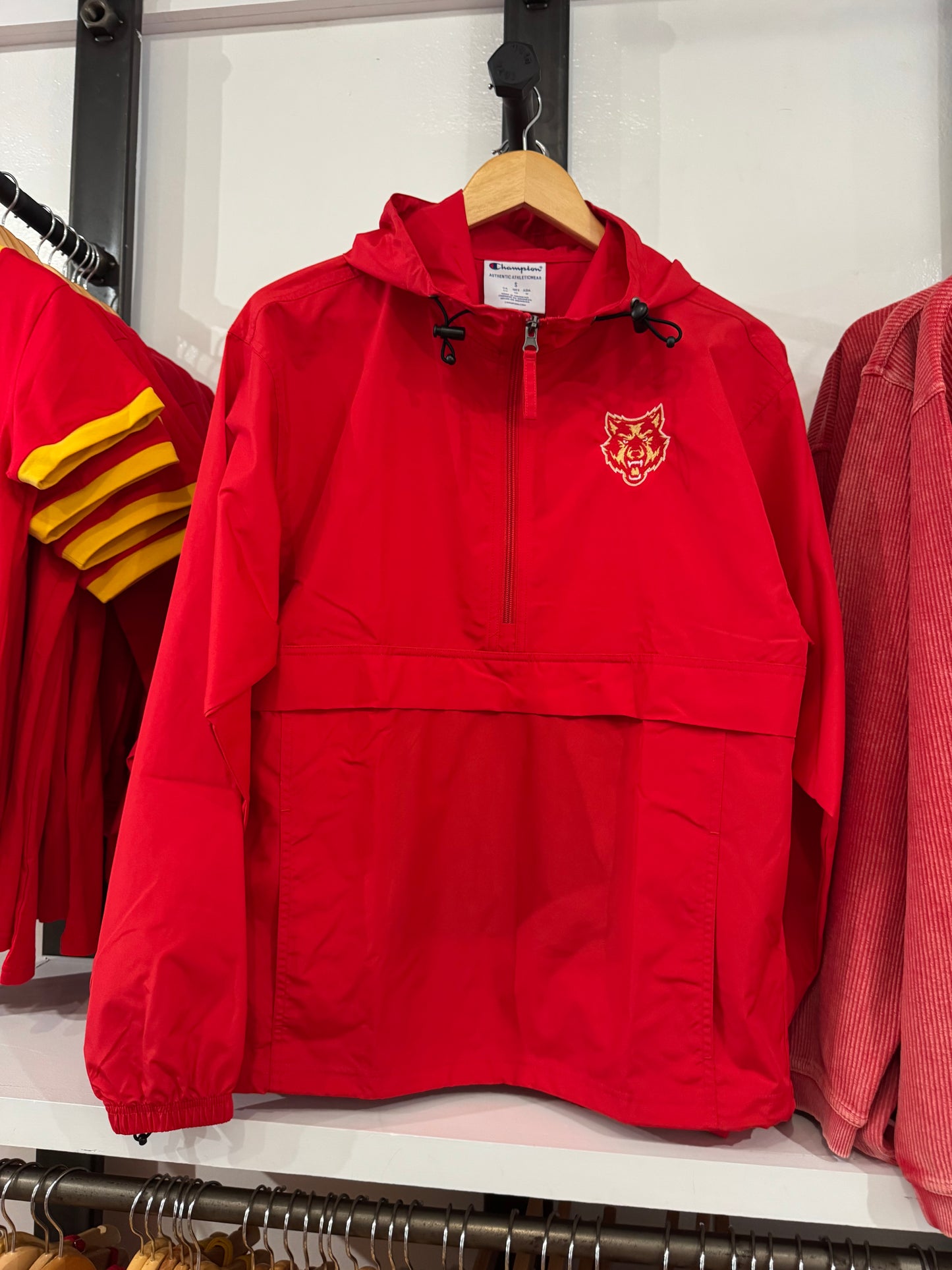 WOLVES red quarter zip