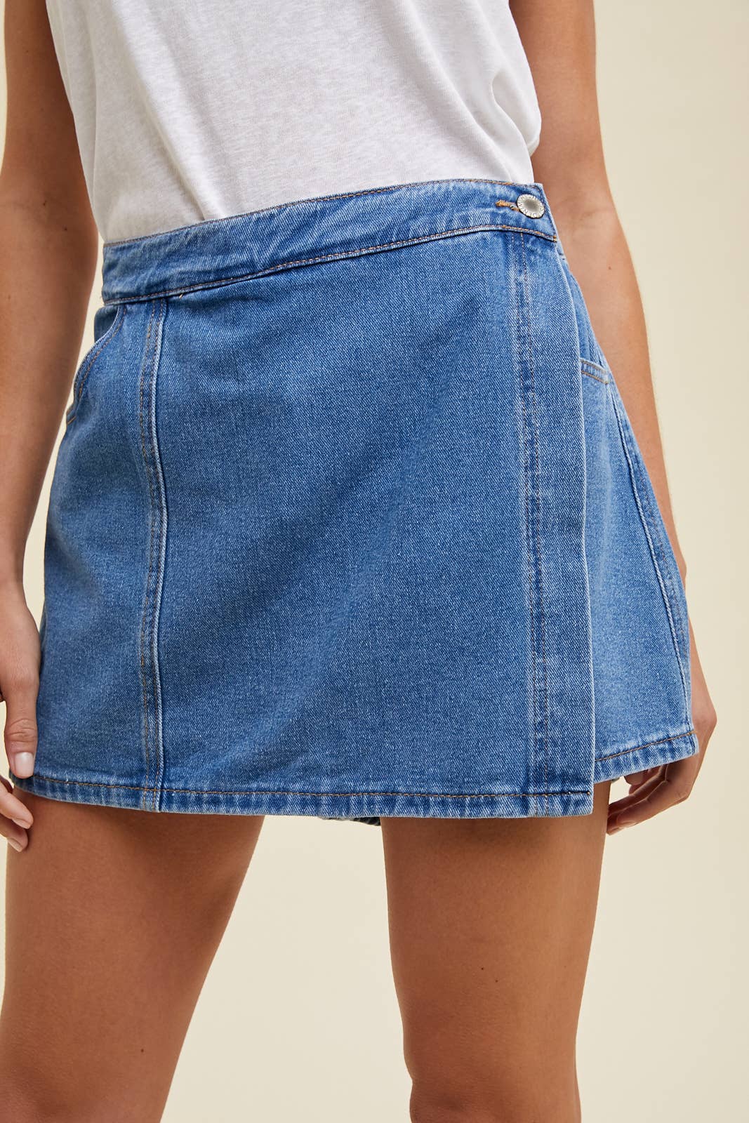 DENIM WRAP SKORTS