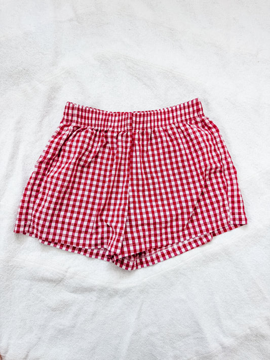 gingham boxer shorts (red)