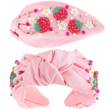 Load image into Gallery viewer, Kawaii Strawberry Beaded Mix Top Knotted Headband
