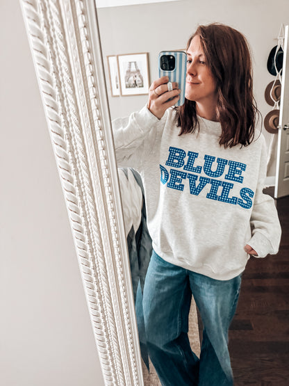 Blue Devils gingham sweatshirt