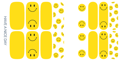 Have A Nice Day | Yellow & White Smiley Face Nail Wrap