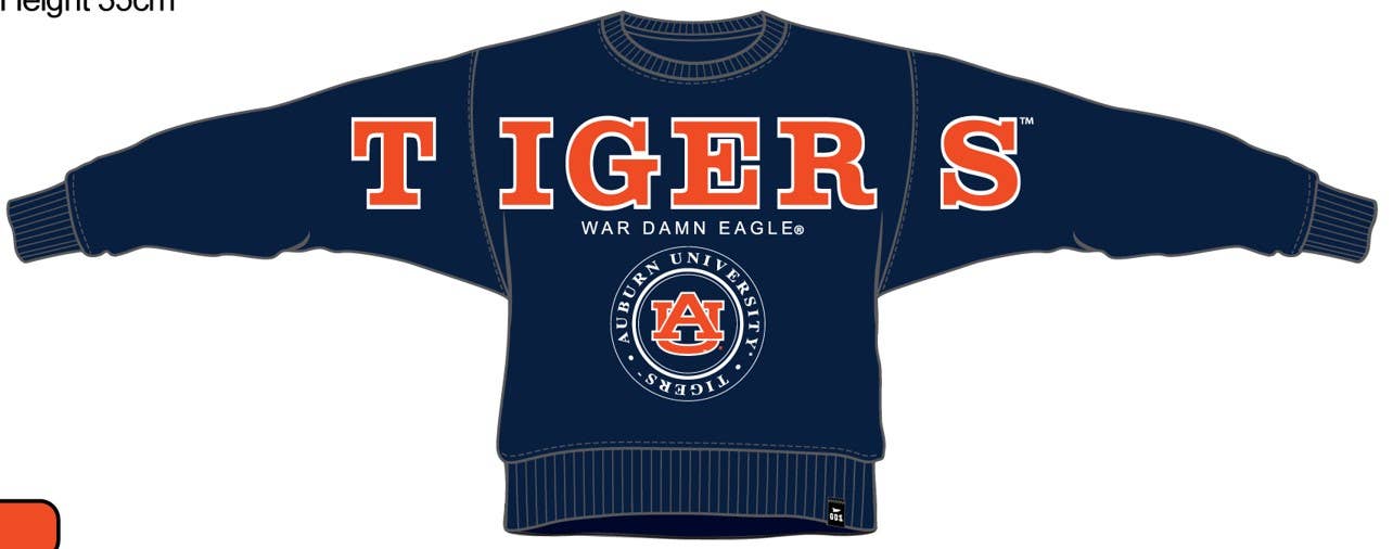 Auburn Philly Split Lantern Sleeve Crew
