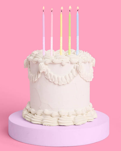 Pastel Glitter Candles - 10 glitter candles 5" cake decor, birthday party Bday
