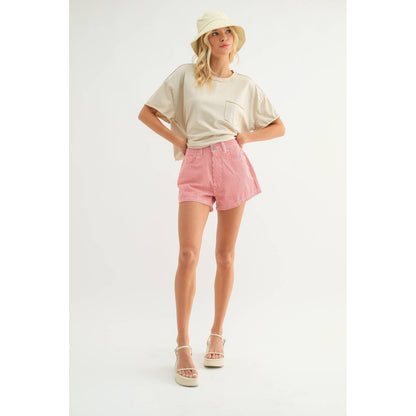 STRIPED DENIM SHORTS / WL24-9858