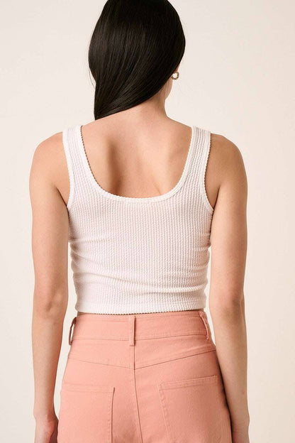 URBAN RIB KNIT SCOOP NECK CROP TANK TOP