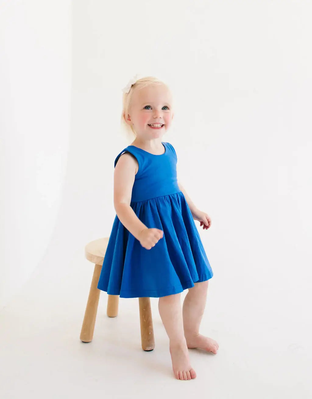 Tank Dress in Deep Sea | girls Pocket twirl Dress