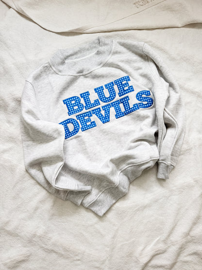 Blue Devils gingham sweatshirt