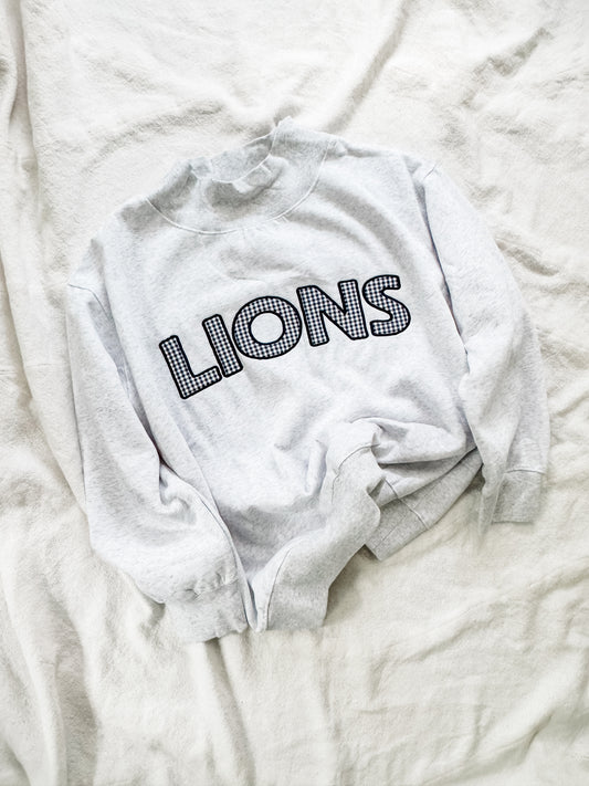 LIONS Gingham Mockneck