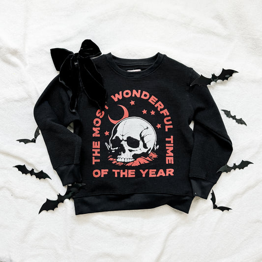 MOST WONDERFUL TIME OF THE YEAR waffle sweatshirt