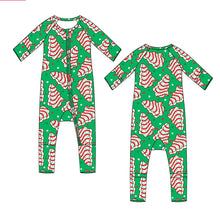 Load image into Gallery viewer, Christmas Cake (green) Pajamas one piece