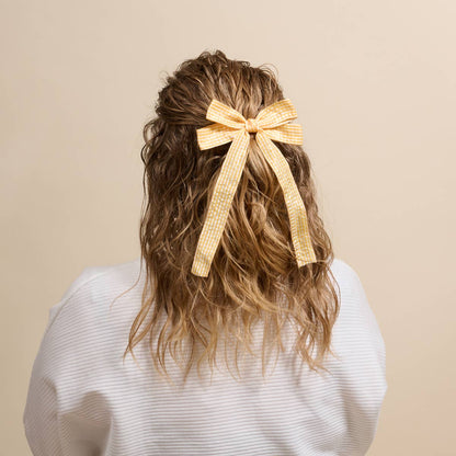 Double Take Hair Bow–Gingham Yellow