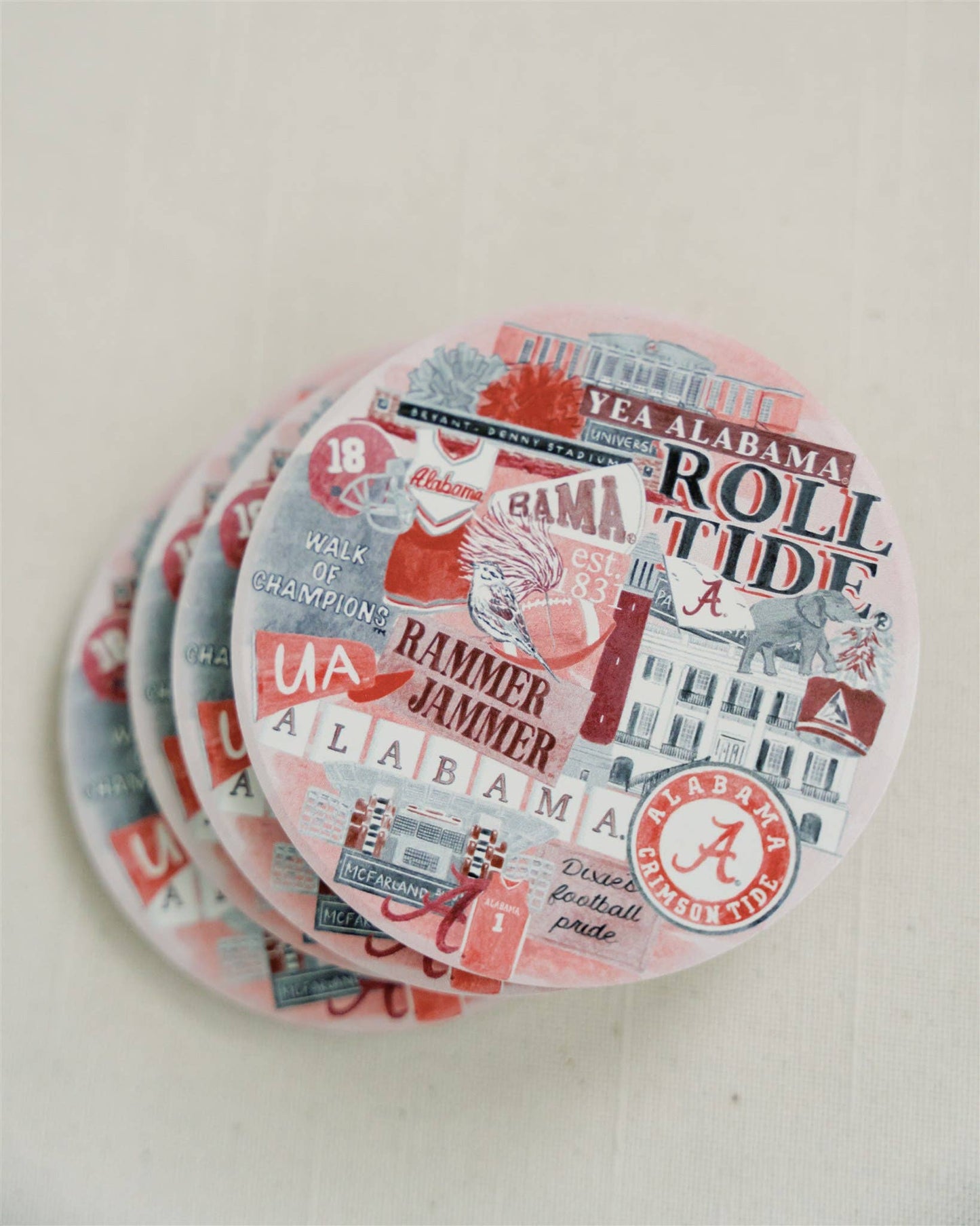 Ceramic University of Alabama Coaster Pack