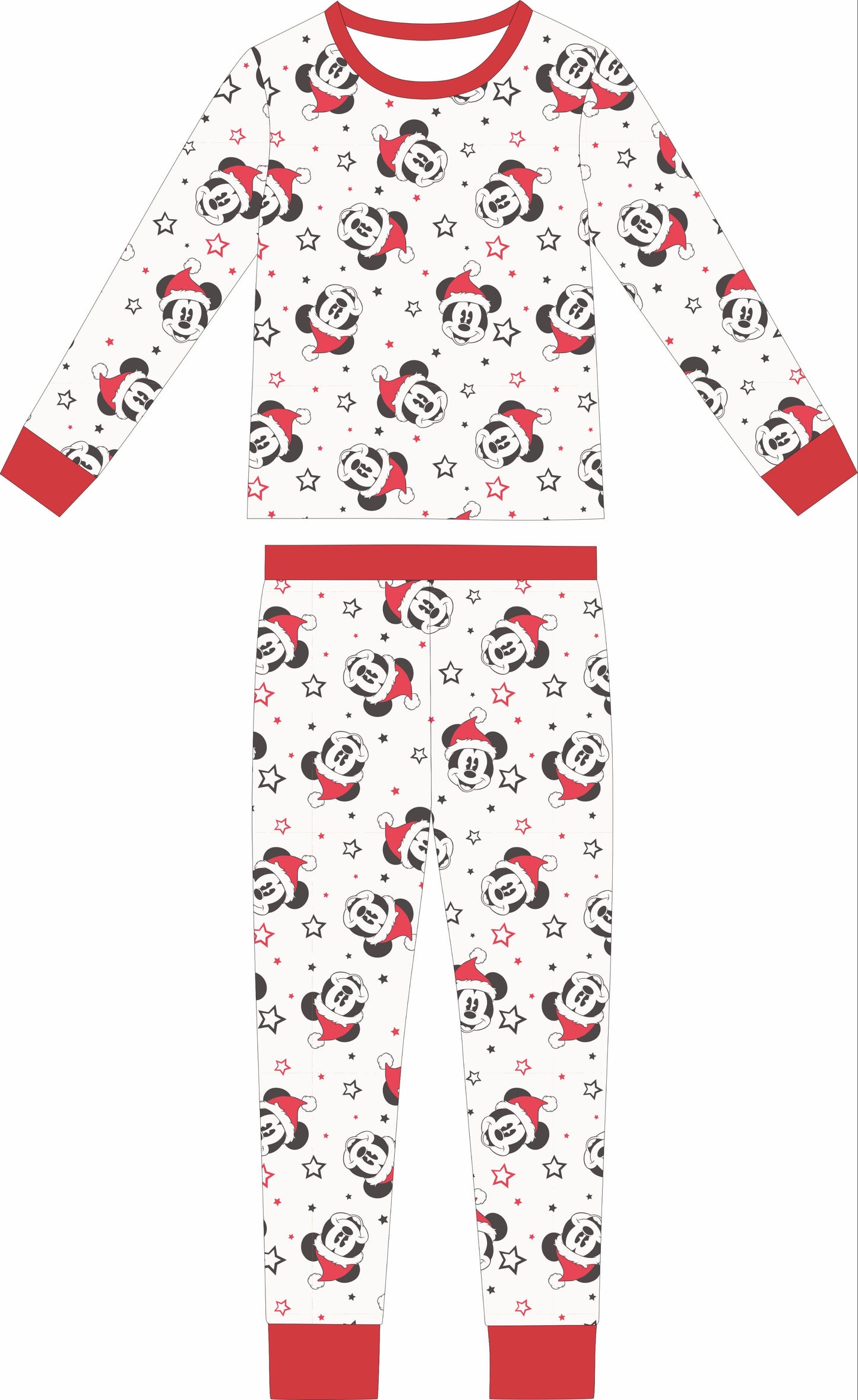 CREAM CHRISTMAS MAGIC piece bamboo pajamas