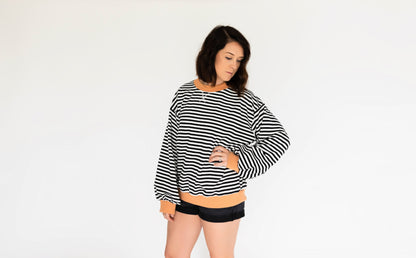 viral stripe halloween sweatshirt