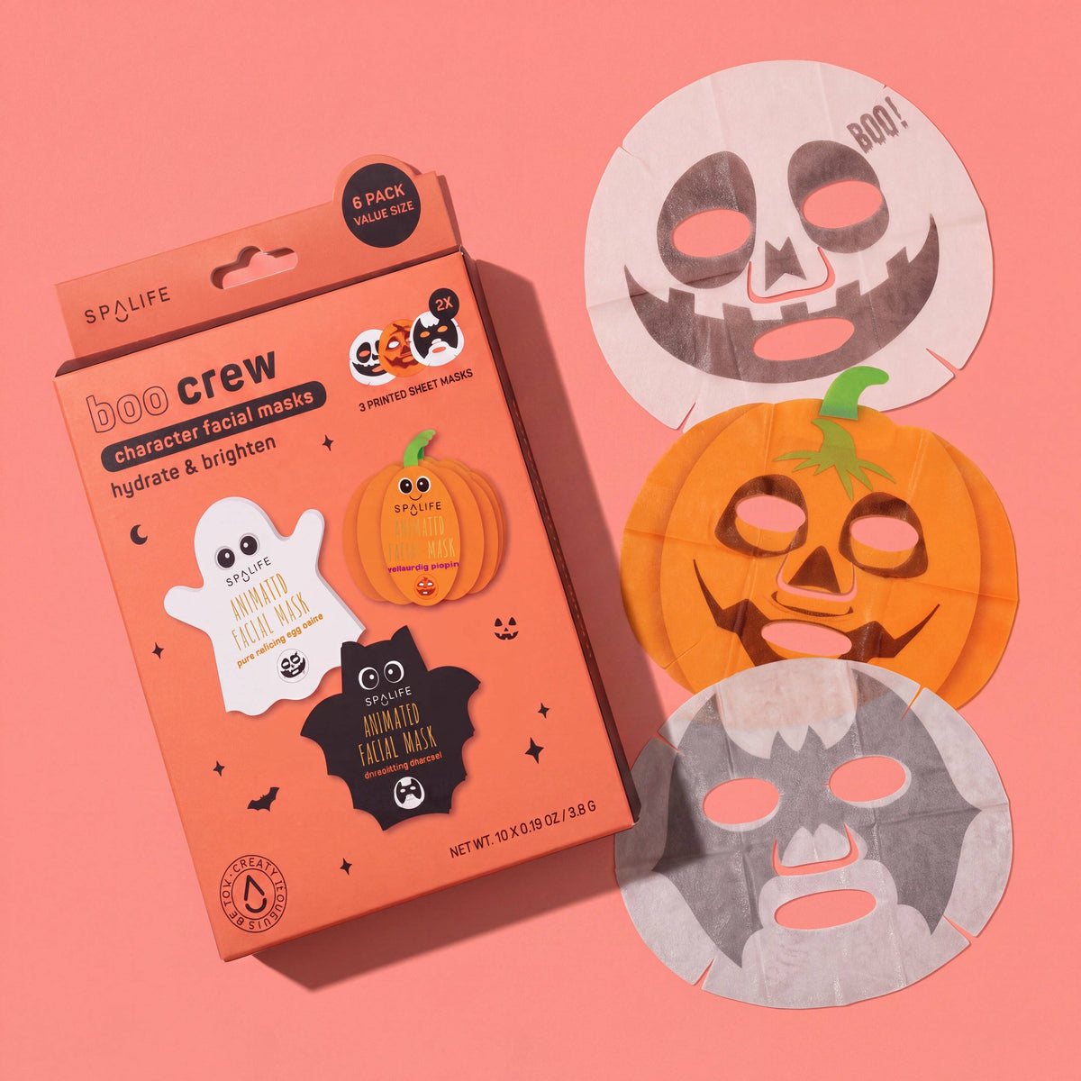 Boo Crew Halloween Korean Skincare Sheet Mask Bundle | 6 Pk