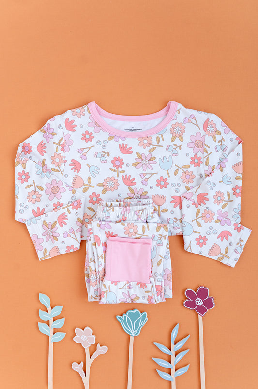 SPRING FLOWER pajamas two piece