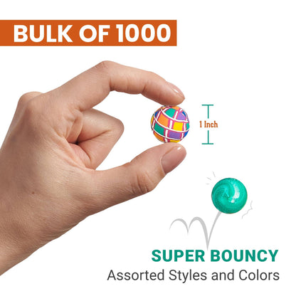 Bedwina 1" High Bounce Balls Assorted Colors Pack of 1000