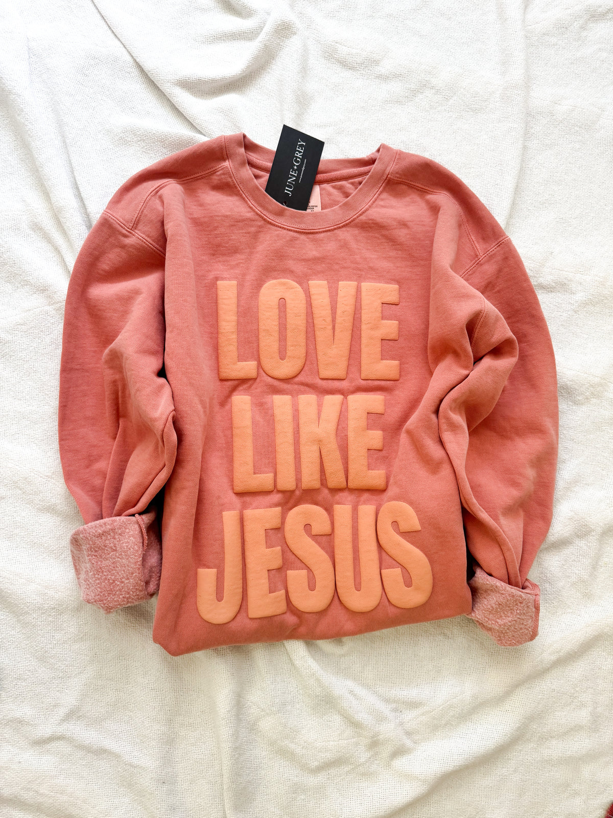 Orange Love Like Jesus sweatshirt
