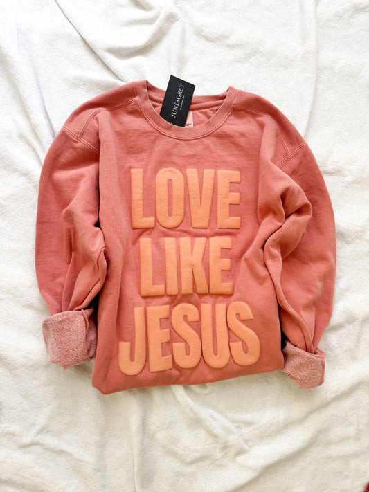Orange Love Like Jesus sweatshirt