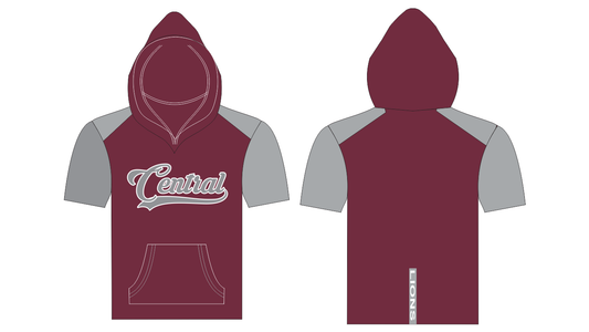 CENTRAL short sleeve athletic hoodie