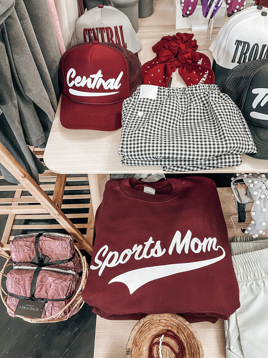 Burgundy Sports Mom Sweatshirt