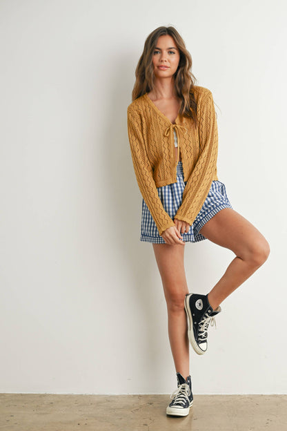 Garterized Gingham Shorts - BMP7658