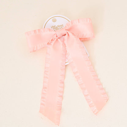 Ruffle Hair Bow- Blush