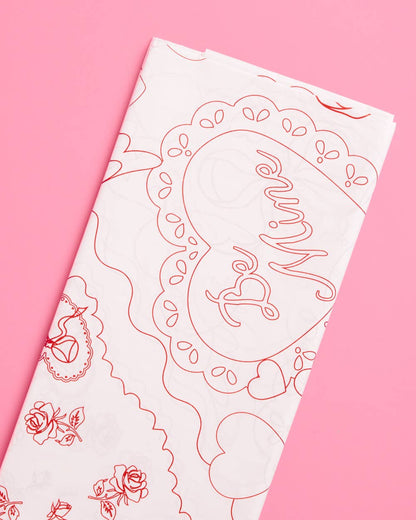 Valentine's Kids Coloring Tablecloth | Vday kids activity