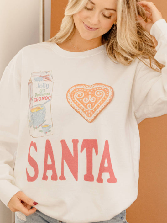 Christmas I Heart Santa White CC Sweatshirt
