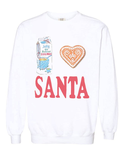 Christmas I Heart Santa White CC Sweatshirt