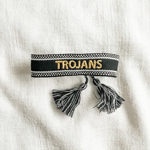 TROJANS School Spirit Embroidered Bracelet