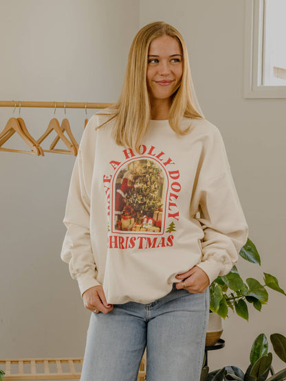 Have a Holly Dolly Christmas Licensed Natural Sweatshirt