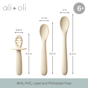 Ali+Oli (3-pc) Multi Stage Spoon Set for Baby (Coco) 6m+