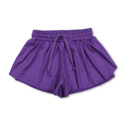 Blue kids girls activewear summer yoga shorts